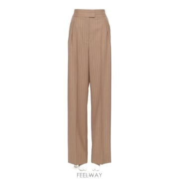 26FW Valentino Mud colored pinstripe 울 trousers 9B3RB766A9C3
