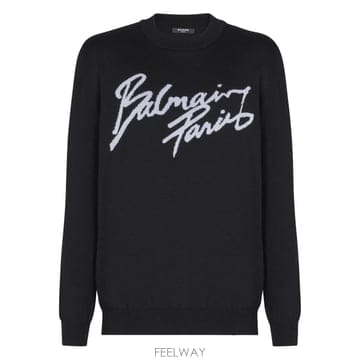 26SS Balmain 울 스웨터 with 로고 GH1KD000KJ61EAB TP571841153