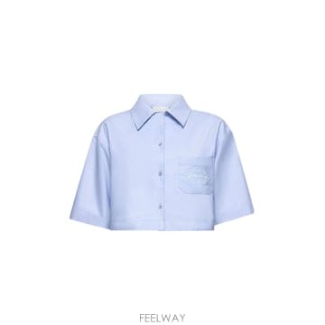 지방시 크롭 셔츠 스카이 블루