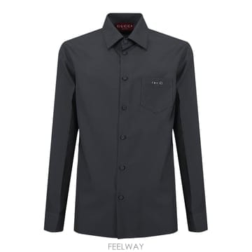 25FW 구찌 셔츠 in technical fabric with Horsebit 841624ZAFKB1088