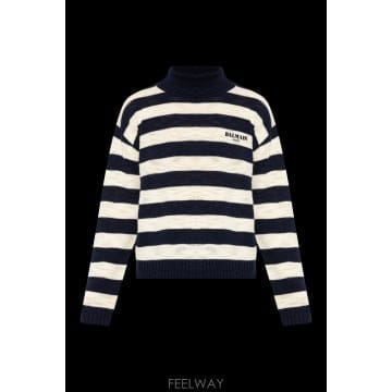 Balmain 26FW Balmain �� ��Ʋ�� with striped pattern HH1KH045KK15SAT TP5726FW Balmain �� ��Ʋ�� with striped pattern HH1KH045KK