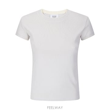 Maison Kitsune 26SS Maison Kitsune Contrasted Rib Fitted Tee ���� QW00103KJ7026SS Maison Kitsune Contrasted Rib Fitted Tee ���� QW0