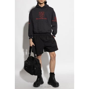 25SS Balenciaga Bermuda 숏츠 with red 로고 814568TRO321000 TP577