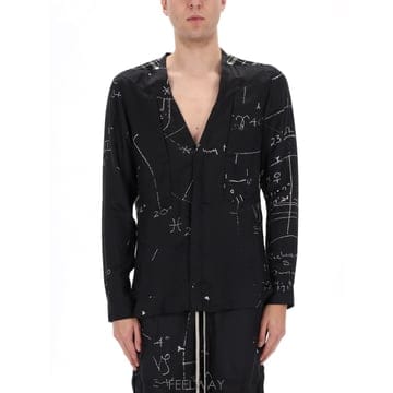 26SS 릭오웬스 Larry 셔츠 with contrast 프린트 RU01F2290KP1CP09119P TP