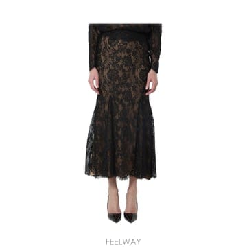 26FW Self portrait 블랙 레이스 midi 스커트 PF26032MSKB TP575376620
