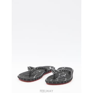 Christian Louboutin 26FW ũ����������� Super Loubi Flip slide ���� 1230961BK01BLACK TP5726FW ũ����������� Super Loubi Flip slide ���� 123096