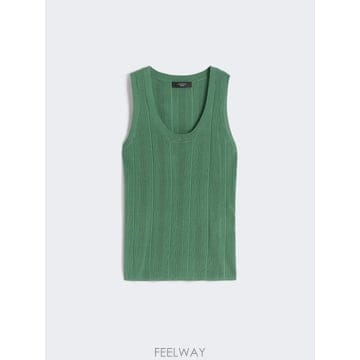 Max Mara 26SS �������� Maglia smanicata in filato di viscosa   VERDE WE5326SS �������� Maglia smanicata in filato di viscosa   