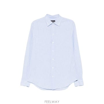 26SS 엠프리오 아르마니 Camicia 엠프리오 아르마니 in lino e cotone a righe EM