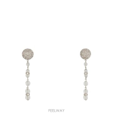 알렉산드라리치 크리스털 드롭 이어링 Silver PM