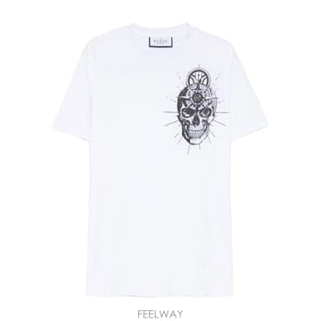 Philipp Plein 26SS �ʸ��÷��� ��Ʈ sleeves  Crew ��  Graphic ����Ʈ on the chest  MTK26SS �ʸ��÷��� ��Ʈ sleeves  Crew ��  Graphic ����Ʈ 