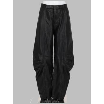 26FW Rotate PANTALONE CARGO IN PELLE 116170100BCR2091100 TP5