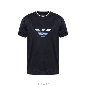 26SS 엠프리오 아르마니 코튼 fabric  클래식 핏  Gradient 로고 on chest  다크 블루