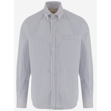 26SS Valentino 아이보리 셔츠 with light 블루 앤 블루 stripes 8V3ABS80B9