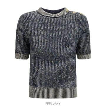 Balmain 26FW Balmain ž with lurex thread �� shimmering sequins HF1ALB26FW Balmain ž with lurex thread �� shimmering sequin