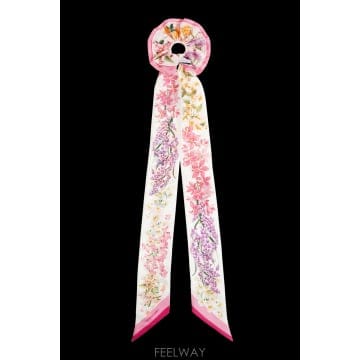 Ferragamo 26FW ����䷹ ��󰡸� ��ũ hair scrunchie with floral motif 340469SCT26FW ����䷹ ��󰡸� ��ũ hair scrunchie with floral