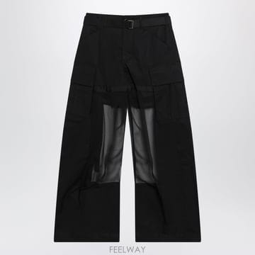 Sacai 26SS Sacai ���� cargo trousers with semi sheer insert 2608441C26SS Sacai ���� cargo trousers with semi sheer insert 
