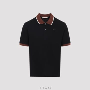 26FW Marni 블랙 코튼 폴로 셔츠 POJY0002LSUTC68800N99 TP576730801