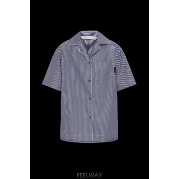 25SS 팜엔젤스 Curved 로고 프린트 스트라이프 셔츠 PWGG005S25FAB0014603 TP5771