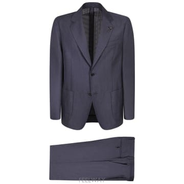 26SS Lardini Fabric in 울 앤 hemp  딥 블루 color  투 front buttons