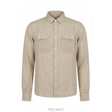 26SS C P  Company Dove Grey Linen 롱 슬리브 셔츠 20CMSH274A110533G