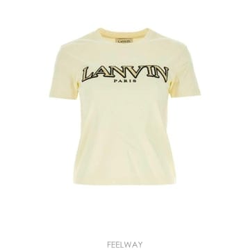 23FW Lanvin 로고 코튼 T 셔츠 RWTS0030J207E23012 TP578899650