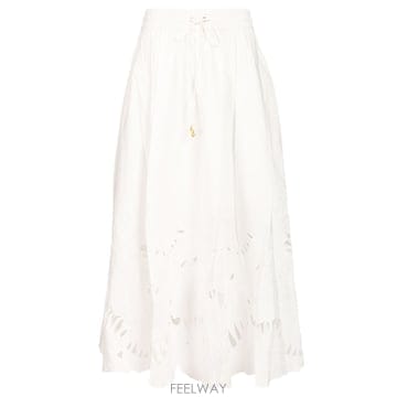 26FW 짐머만 Mahon Embroidered Midi 스커트 9048SSS263IVO TP57543132