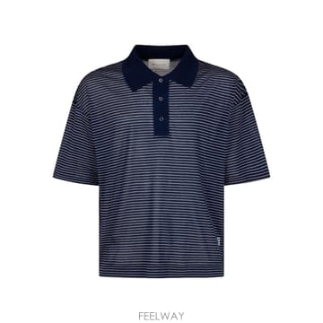 Ami 26SS AMI STRIPED BOXY �� ���� WITH DE COEUR PATCH UPL422JE0212A26SS AMI STRIPED BOXY �� ���� WITH DE COEUR PATCH UPL4