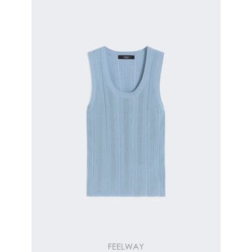 Max Mara 26SS �������� Maglia smanicata in filato di viscosa   AZZURRO WE26SS �������� Maglia smanicata in filato di viscosa   