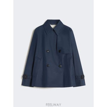 Max Mara 26SS �������� Ʈ��ġ crop in gabardina antigoccia   BLU WE50210561026SS �������� Ʈ��ġ crop in gabardina antigoccia   BL