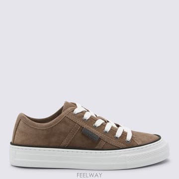 브루넬로 쿠치넬리 Suede trainers with shiny tab MZSFG3221C8849 TP570