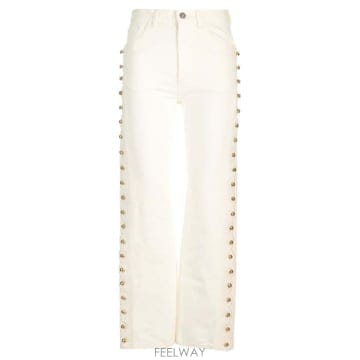 Chloe 24FW chloe Cropped jeans with embellished profile CHC24ADP3824FW chloe Cropped jeans with embellished profile CHC2