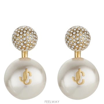 26FW 지미 추 Auri 귀걸이 AURIEARRINGSJIQGOLDWHITECRYSTAL TP5772886