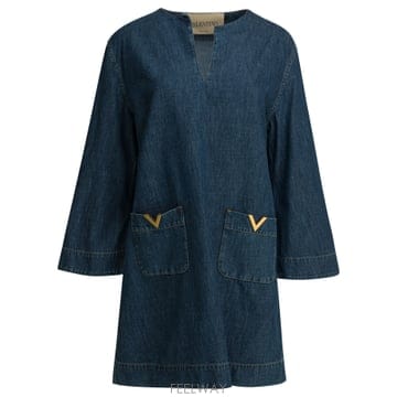 26SS Valentino 쇼트 데님 드레스 8B3DA03B9YA558 TP575369708