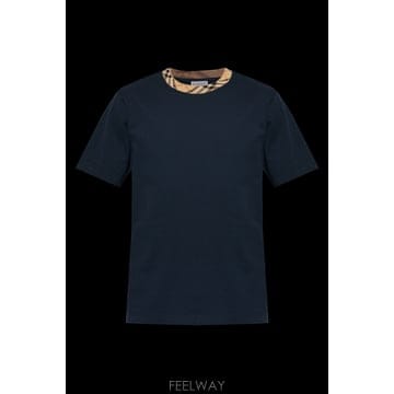 Burberry 26SS Burberry T ���� with checked trim 8118959A1222NAVY TP574526SS Burberry T ���� with checked trim 8118959A1222NAV