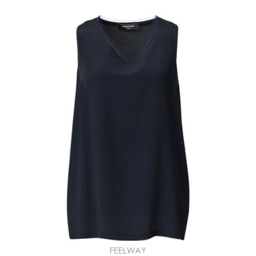Fabiana Filippi 26SS �ĺ�Ƴ� �ʸ��� Sleeveless ��, V ��, contrast at the collar  TPD26SS �ĺ�Ƴ� �ʸ��� Sleeveless ��, V ��, contrast at 