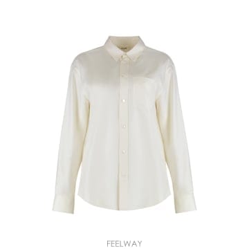 25FW Celine Loose 셔츠 in 실크 twill RC08D0H2501RD TP570479752
