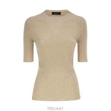 Fabiana Filippi 26FW �ĺ�Ƴ� �ʸ��� Ribbed ��, ��ũ �� ĳ�ù̾� ��Ʈ ž MAD216F022D2300167 TP26FW �ĺ�Ƴ� �ʸ��� Ribbed ��, ��ũ �� ĳ�ù̾� ��Ʈ 