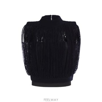 Fabiana Filippi 26FW �ĺ�Ƴ� �ʸ��� Fringed ž in virgin ��, ��ũ �� ĳ�ù̾� MAD216F373M3426FW �ĺ�Ƴ� �ʸ��� Fringed ž in virgin ��, ��ũ �� 