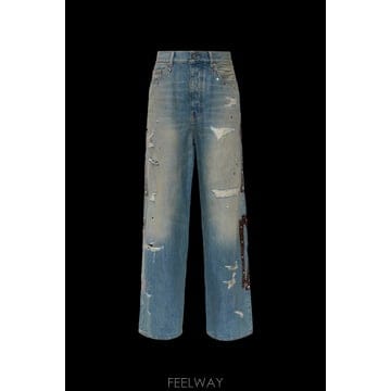 Amiri 26SS AMIRI Jeans with shiny appliques AWBMJE10150596 TP5712426SS AMIRI Jeans with shiny appliques AWBMJE10150596 T