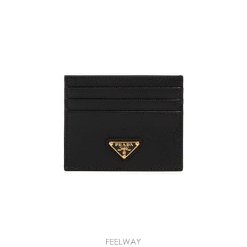 26SS 프라다 프라다 로고 Plaque 사피아노 레더 Cardholder 1MC025QHHF0002NERO