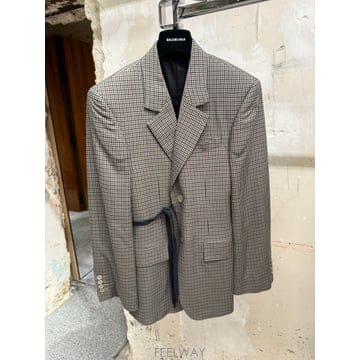 Balenciaga 26SS Balenciaga Vichy pattern ���� with side ���̽� detail 85736526SS Balenciaga Vichy pattern ���� with side ���̽� de