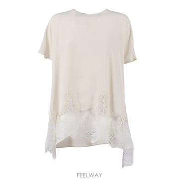 Fabiana Filippi 26SS �ĺ�Ƴ� �ʸ��� Blusa girocollo �ĺ�Ƴ� �ʸ��� in misto seta con ins26SS �ĺ�Ƴ� �ʸ��� Blusa girocollo �ĺ�Ƴ� �ʸ��� i