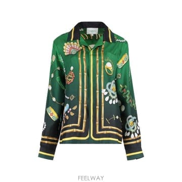 24SS CASABLANCA 프린트 실크 셔츠 UMPS24SH0060101 TP578976186