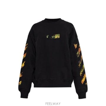 Off White 로고 프린트 크루넥 스웨트셔츠 44MBA054F26F002 001 TP979561661