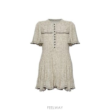 Isabel 마랑 에뚜왈 Daynia 프린트 미니 드레스 RO1165FAD3J03E ECRUBLACK TP9