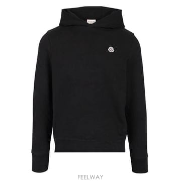 몽클레르 로고 패치 롱슬리브 후드 티셔츠 K10918G0003589AUJ 999 TP979561450