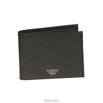 엠포리오 아르마니 로고 플라크 바이폴드 지갑 Y4R165Y138E 81072BLACK TP979568241