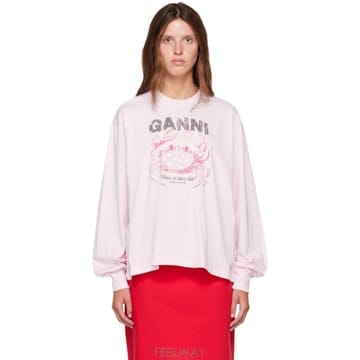 GANNI 26 FW ���� ��ũ ������ ũ�� ��ư ���� Ƽ���� 262144F11001926 FW ���� ��ũ ������ ũ�� ��ư ���� Ƽ���� 262144F11