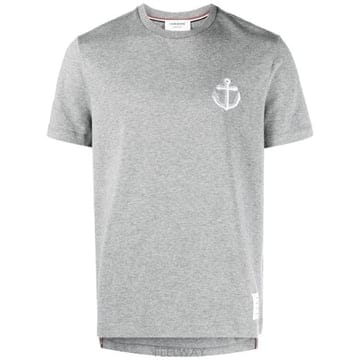 Thom Browne 26 FW ����� Anchor embroidered cotton T shirt MJS214EJ0058 TP26 FW ����� Anchor embroidered cotton T shirt MJS21