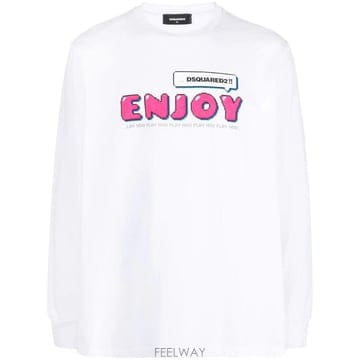 Dsquared2 26 FW �������2 Enjoy print long sleeve T shirt S74GD1149S2385126 FW �������2 Enjoy print long sleeve T shirt S74G